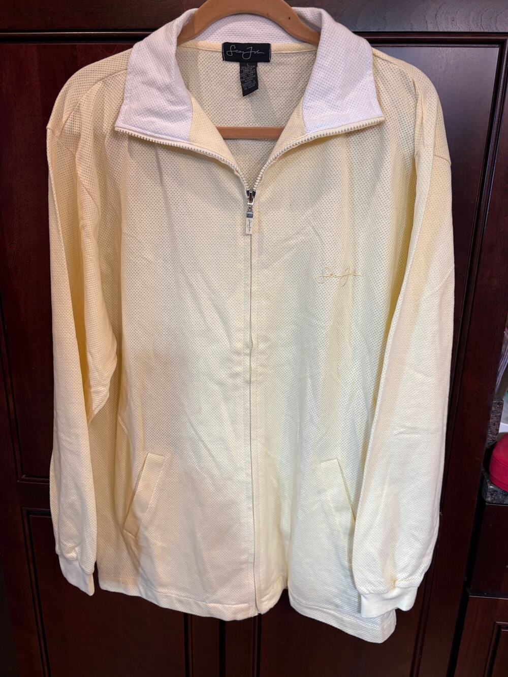 Sean John Yellow Track Jacket Windbreaker Size L Y2K